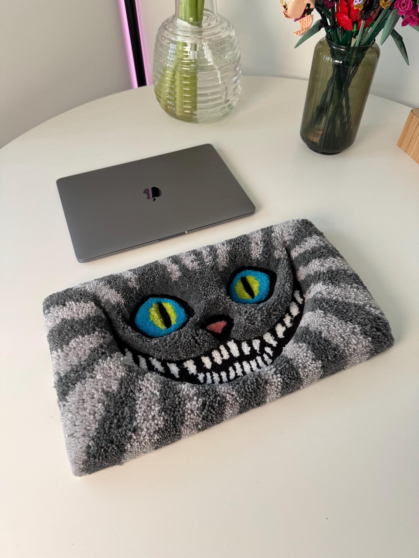 Fluffy Keyboard Rug – Handmade Tufted Desk Mat for Gamers and Cartoon Lovers
