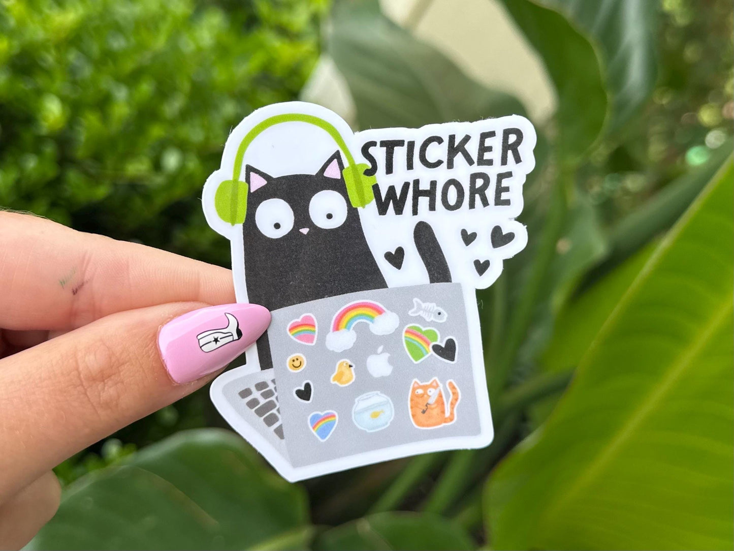 Sticker Whore Waterproof Sticker, Mental Health Stickers, Handdrawn Art, Bestfriend Gifts, Positivity