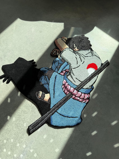 Handmade Anime Ninja Rug: Custom Home Decor