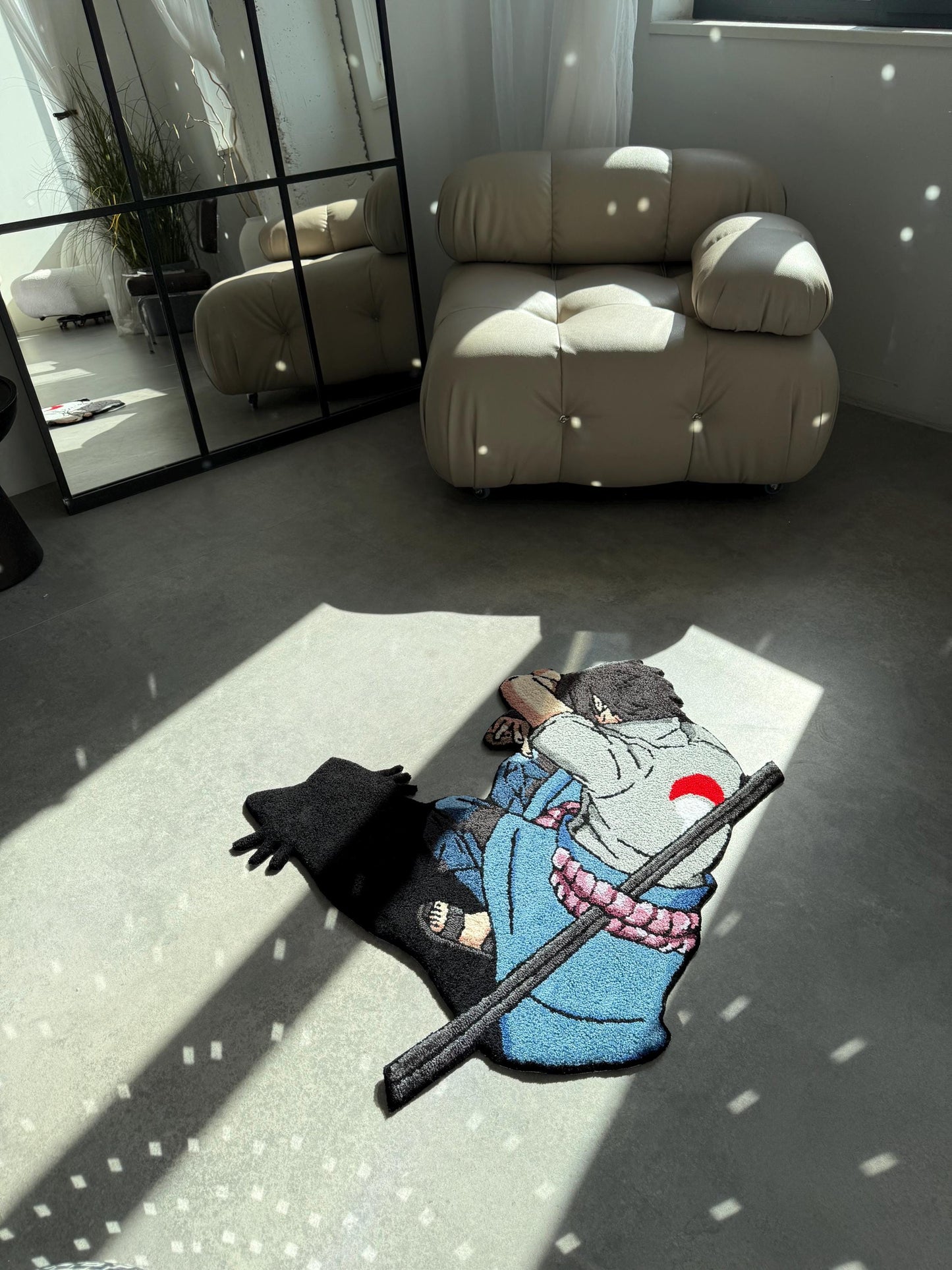 Handmade Anime Ninja Rug: Custom Home Decor