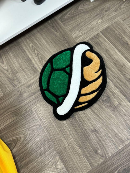 Handmade Green Shell Tufted Rug: Gamer Room Decor