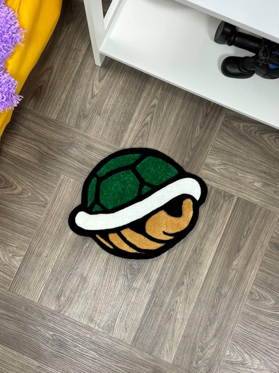 Handmade Green Shell Tufted Rug: Gamer Room Decor