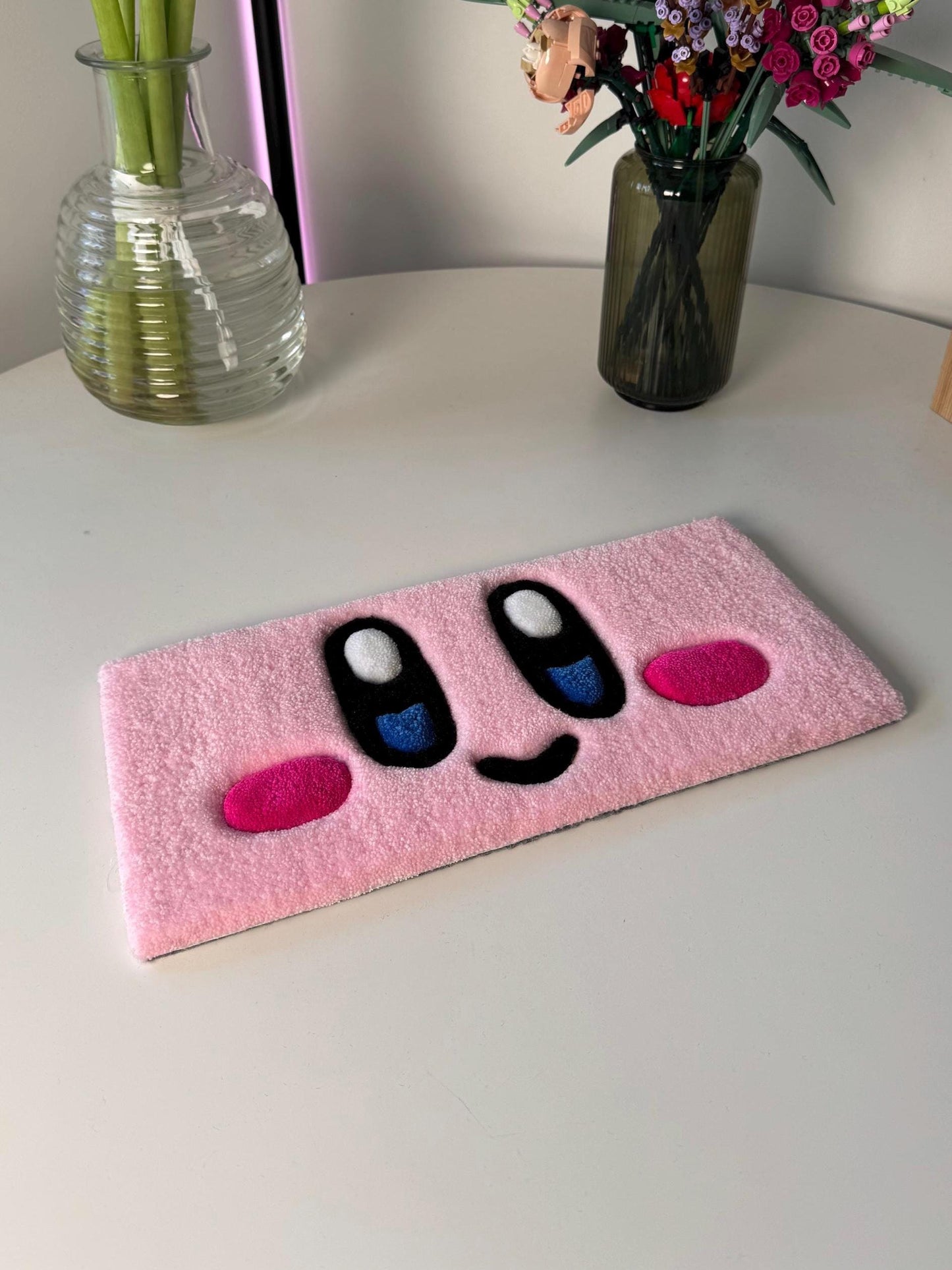 Pink Cartoon Keyboard Rug: Y2K Gamer Desk Decor