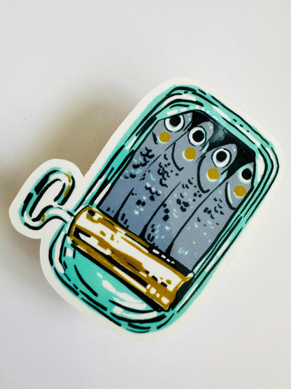 Sardines in a Can | Vinyl Sticker Decal | Water resistant | Foodie sticker