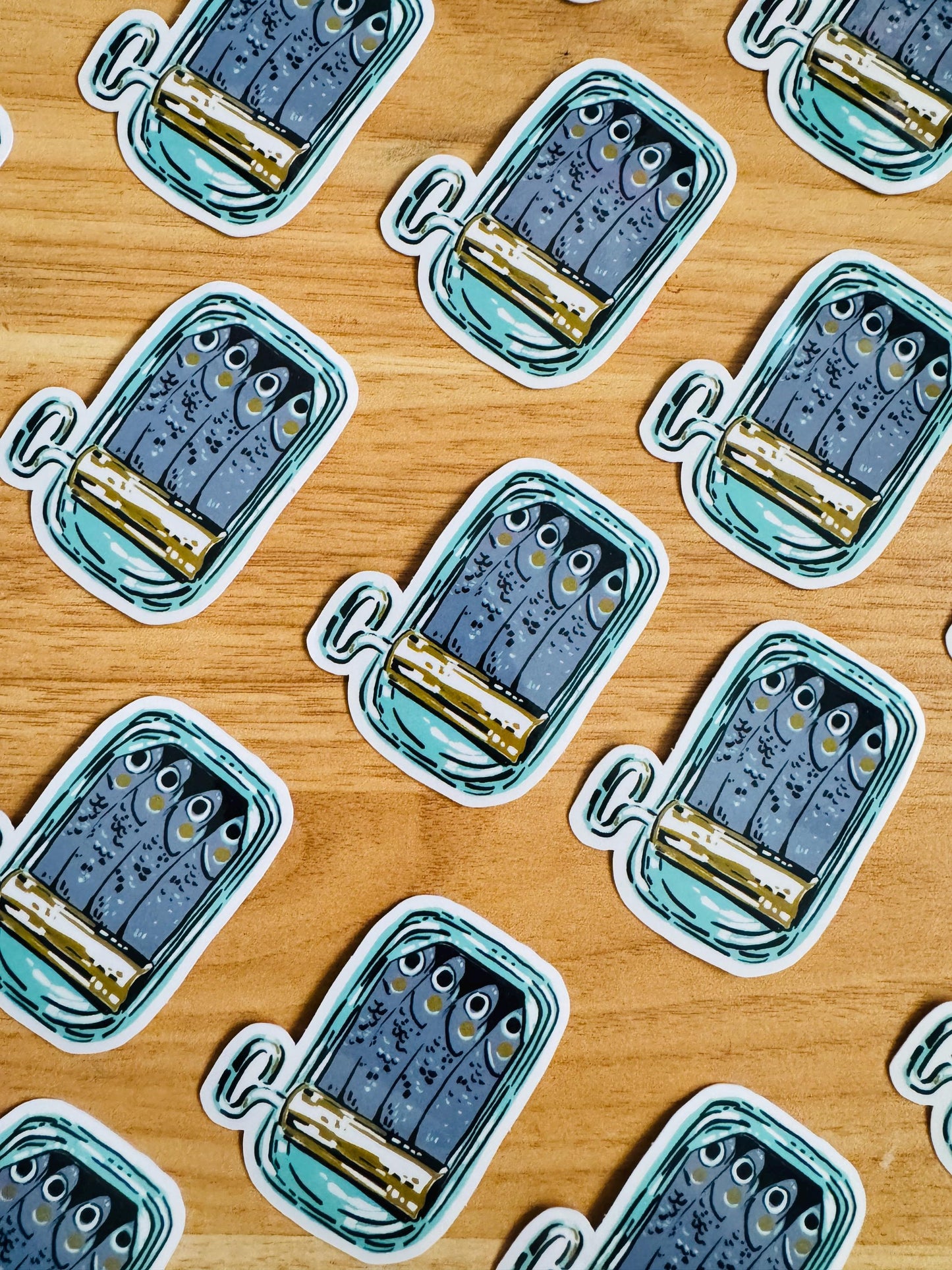 Sardines in a Can | Vinyl Sticker Decal | Water resistant | Foodie sticker