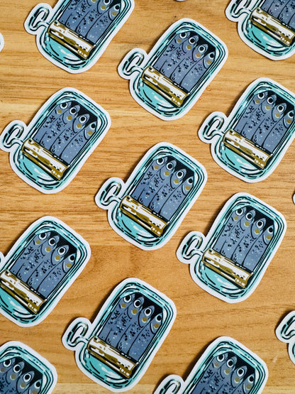 Sardines in a Can | Vinyl Sticker Decal | Water resistant | Foodie sticker