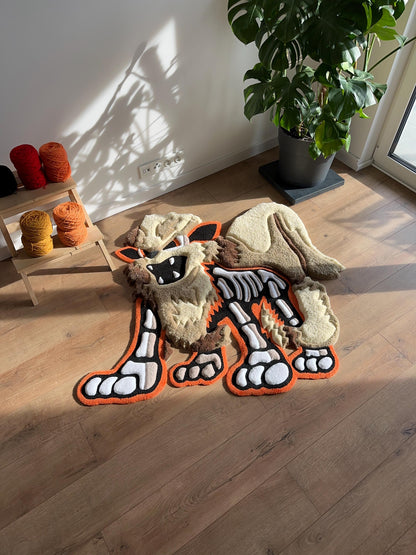 3D Skull Tufted Rug – Handmade Skeleton Rug Inspired by Pop Culture – Unique Home Decor & Gift for Gamers and Anime Fans