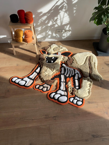 3D Skull Tufted Rug – Handmade Skeleton Rug Inspired by Pop Culture – Unique Home Decor & Gift for Gamers and Anime Fans