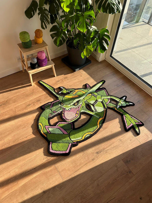 Handmade Tufted Rug with Cute Cartoon-Inspired Creature – Custom Colorful Decor – Ideal Gift for Anime & Game Enthusiasts