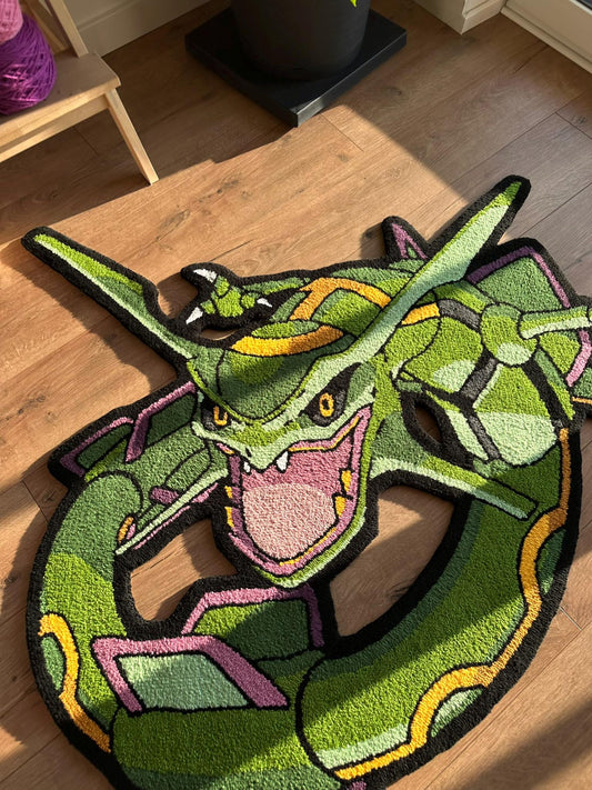 Handmade Tufted Rug with Cute Cartoon-Inspired Creature – Custom Colorful Decor – Ideal Gift for Anime & Game Enthusiasts