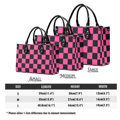 Checkmate Checkered Box Purse. Multiple Color Options, Vegan Leather Handbag, Top Handle, High-quality Crossbody Bag, Shoulder bag