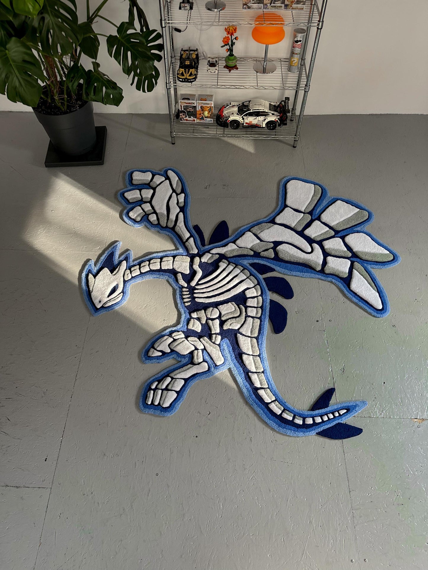 3D Skull Tufted Rug – Handmade Skeleton Rug Inspired by Pop Culture – Unique Home Decor & Gift for Gamers and Anime Fans