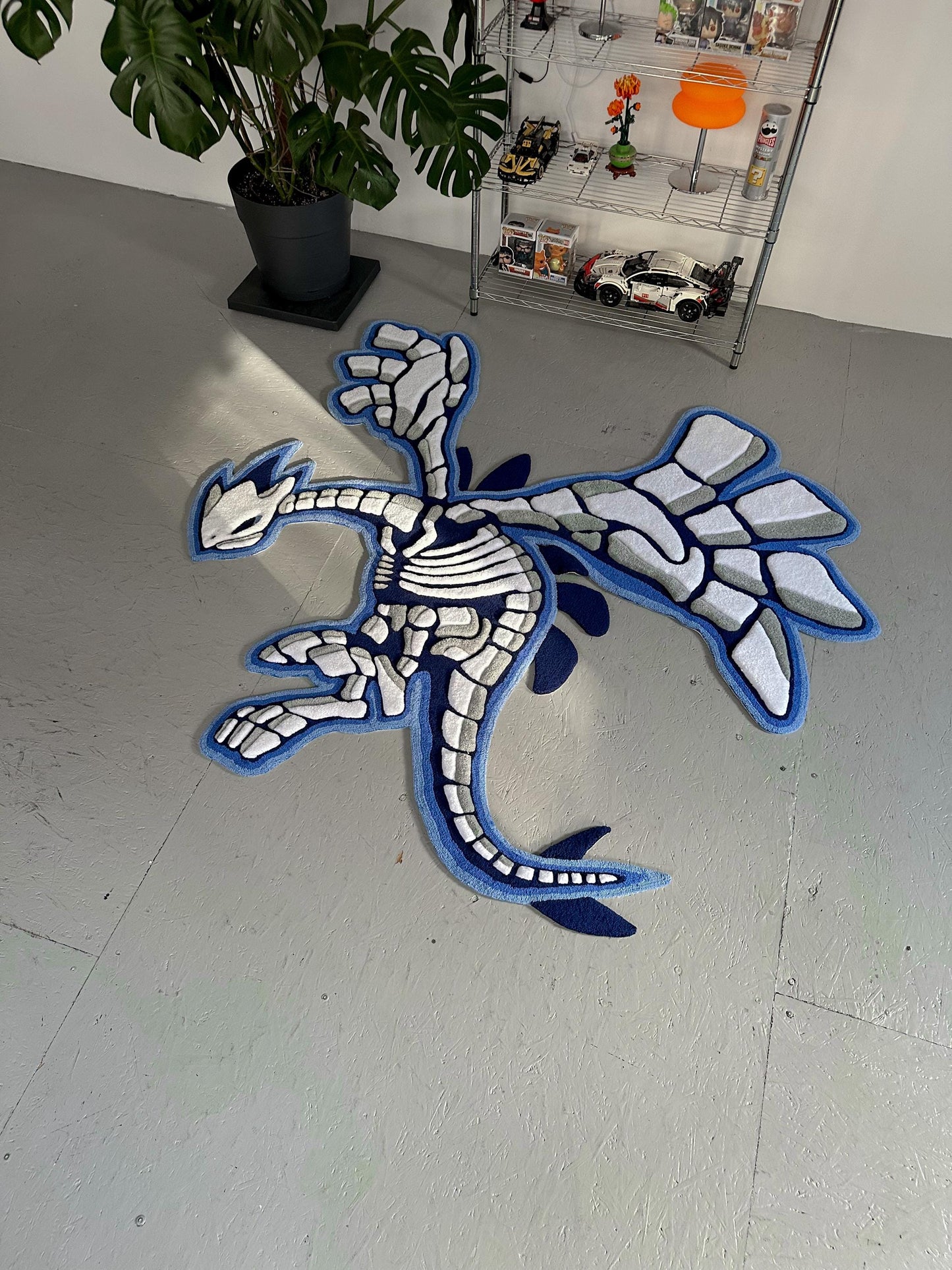 3D Skull Tufted Rug – Handmade Skeleton Rug Inspired by Pop Culture – Unique Home Decor & Gift for Gamers and Anime Fans