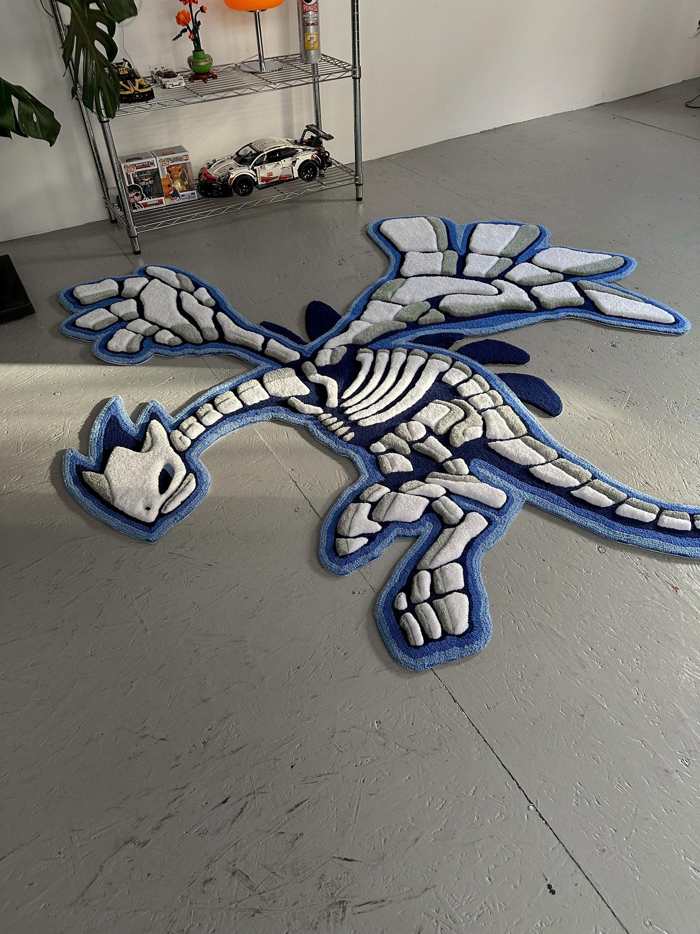 3D Skull Tufted Rug – Handmade Skeleton Rug Inspired by Pop Culture – Unique Home Decor & Gift for Gamers and Anime Fans
