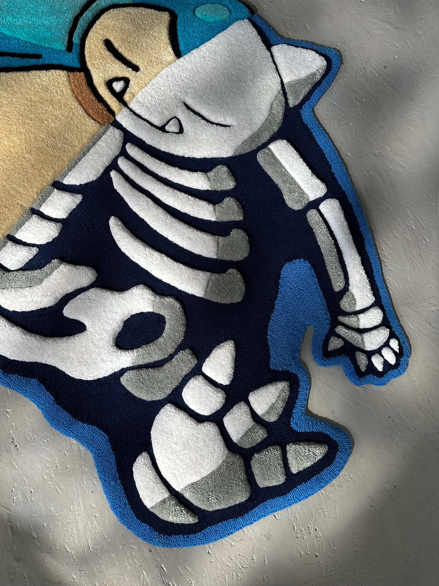 3D Skull Tufted Rug – Handmade Skeleton Rug Inspired by Pop Culture – Unique Home Decor & Gift for Gamers and Anime Fans