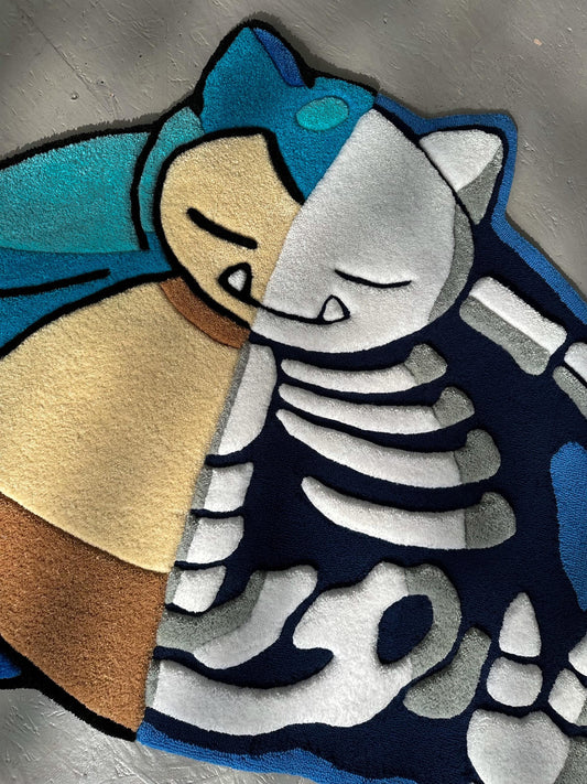 3D Skull Tufted Rug – Handmade Skeleton Rug Inspired by Pop Culture – Unique Home Decor & Gift for Gamers and Anime Fans