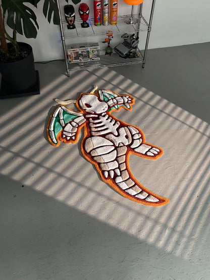 Skeleton tufted rug,3d skull rug, handmade tufted custom rug, living room decor rug, bedroom carpet, area carpet