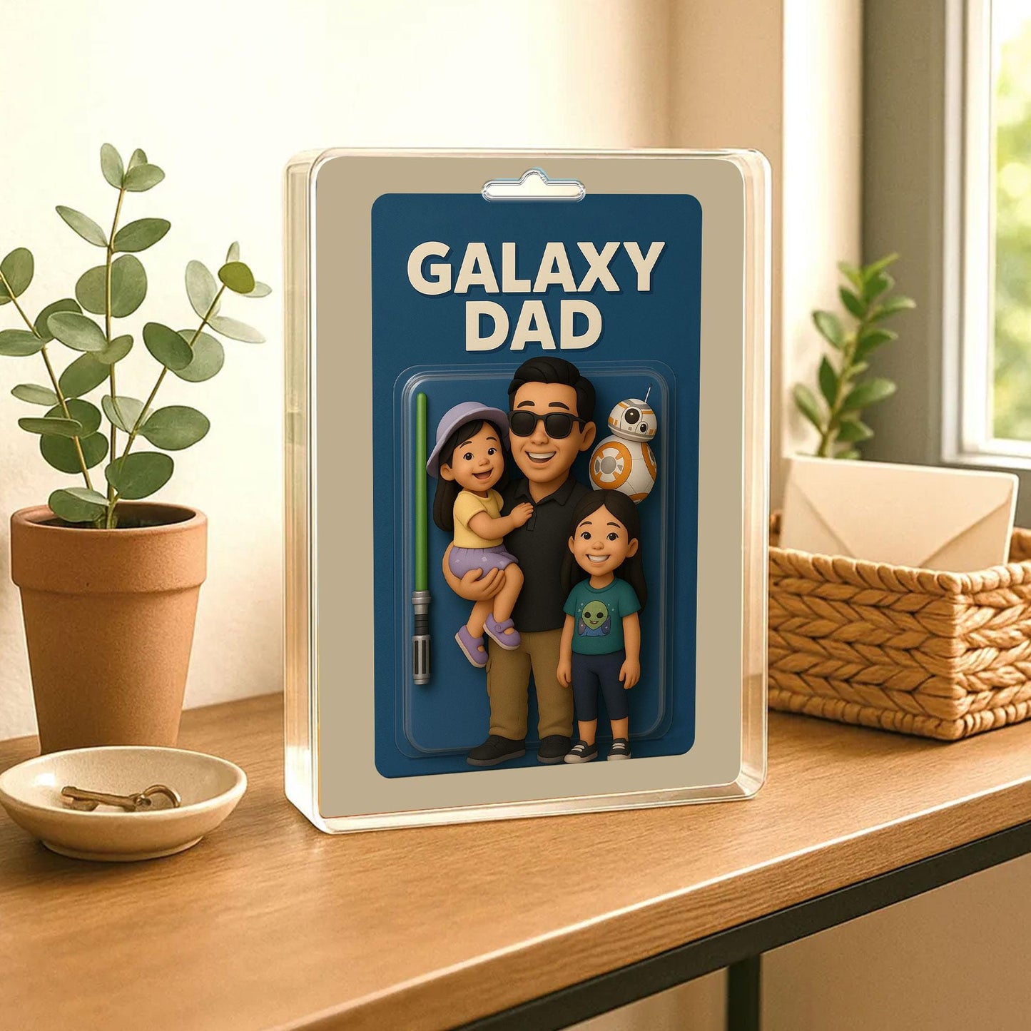 Personalized First Father's Day Gift For Dad, Custom Photo Dad Action Figure Acrylic Block, Like Father Like Son Block Plaque, New Dad Gift
