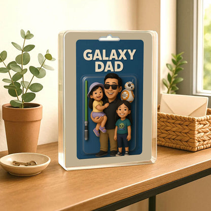 Personalized First Father's Day Gift For Dad, Custom Photo Dad Action Figure Acrylic Block, Like Father Like Son Block Plaque, New Dad Gift