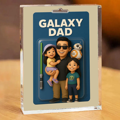 Personalized First Father's Day Gift For Dad, Custom Photo Dad Action Figure Acrylic Block, Like Father Like Son Block Plaque, New Dad Gift