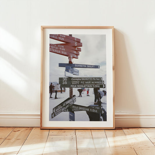St. Moritz Ski Print: Retro Apres Ski, Alpine Cabin Decor