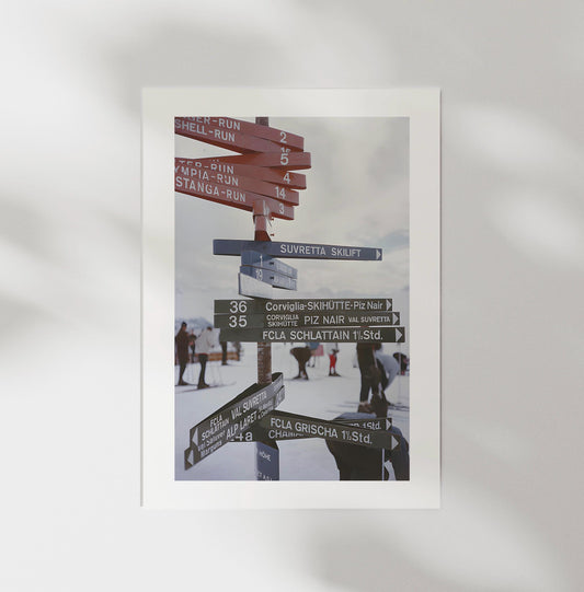 St. Moritz Ski Print: Retro Apres Ski, Alpine Cabin Decor