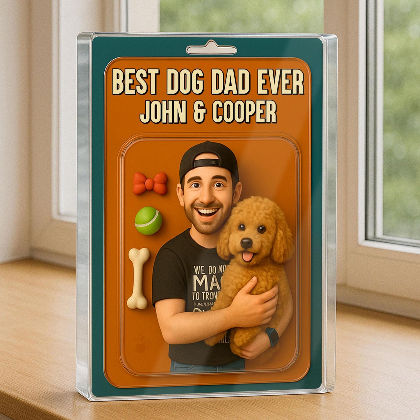 Custom Dog Dad Acrylic Block, Dog Dad Gifts, Cat Dad Acrylic Plaque, Personalized Figure From Photo, Pet Dad Gift, Dog Dad Father's Day Gift