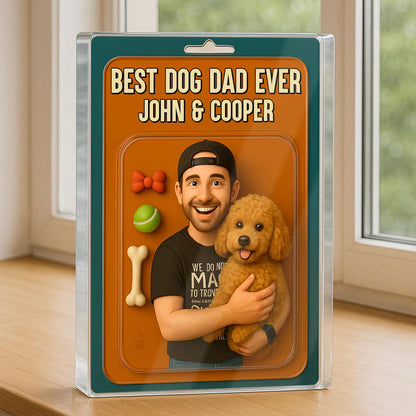 Custom Dog Dad Acrylic Block, Dog Dad Gifts, Cat Dad Acrylic Plaque, Personalized Figure From Photo, Pet Dad Gift, Dog Dad Father's Day Gift