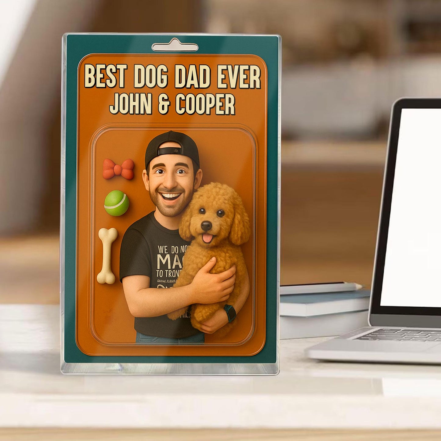 Custom Dog Dad Acrylic Block, Dog Dad Gifts, Cat Dad Acrylic Plaque, Personalized Figure From Photo, Pet Dad Gift, Dog Dad Father's Day Gift