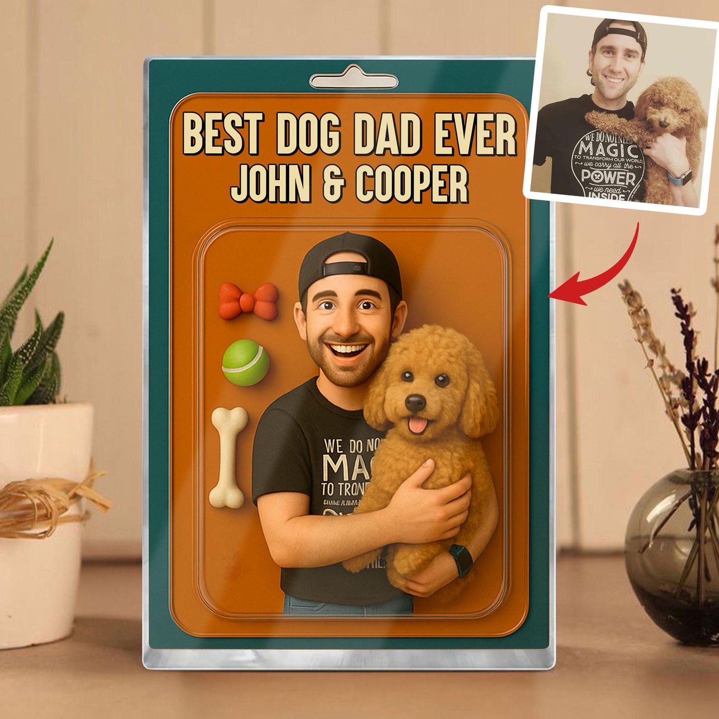 Custom Dog Dad Acrylic Block, Dog Dad Gifts, Cat Dad Acrylic Plaque, Personalized Figure From Photo, Pet Dad Gift, Dog Dad Father's Day Gift