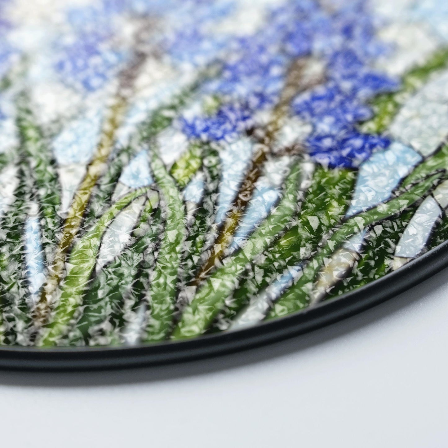 Bluebell Flower Field Round Glass Suncatcher Window Art Nature Decor Gift for Garden Lover