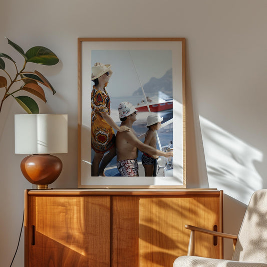 Slim Aarons Amalfi Coast Boating Print: Vintage Nautical Wall Art