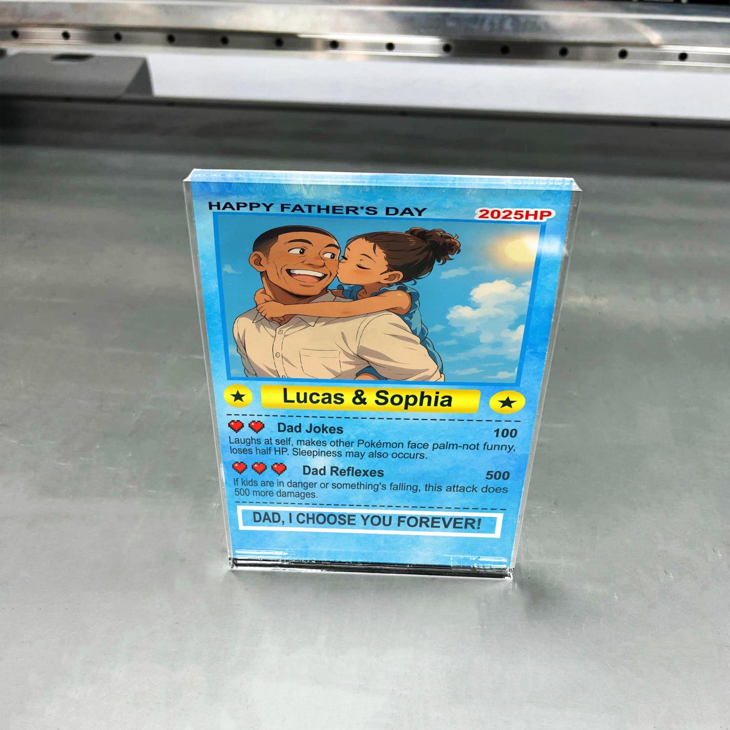 Personalized Anime Acrylic Block For Dad, Father's Day 2025 Gift, Custom Trading Card Style Photo Gift From Kids Or Wife, Gifts For Father