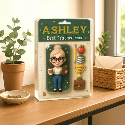 Personalized Appreciation Teacher Gift, Custom Teacher Action Figure Acrylic Block, Back To School Gift For Teacher, Best Teacher Ever Gift