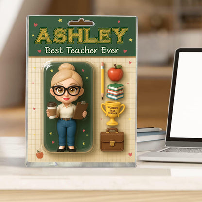 Personalized Appreciation Teacher Gift, Custom Teacher Action Figure Acrylic Block, Back To School Gift For Teacher, Best Teacher Ever Gift