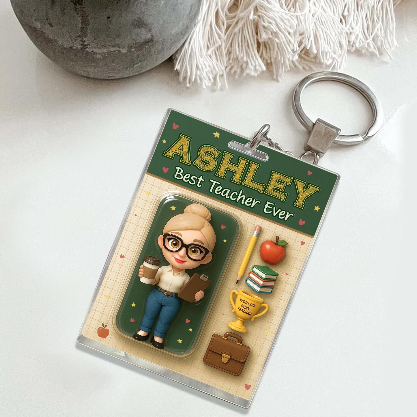 Personalized Appreciation Teacher Gift, Custom Teacher Action Figure Acrylic Block, Back To School Gift For Teacher, Best Teacher Ever Gift