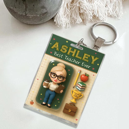 Personalized Appreciation Teacher Gift, Custom Teacher Action Figure Acrylic Block, Back To School Gift For Teacher, Best Teacher Ever Gift