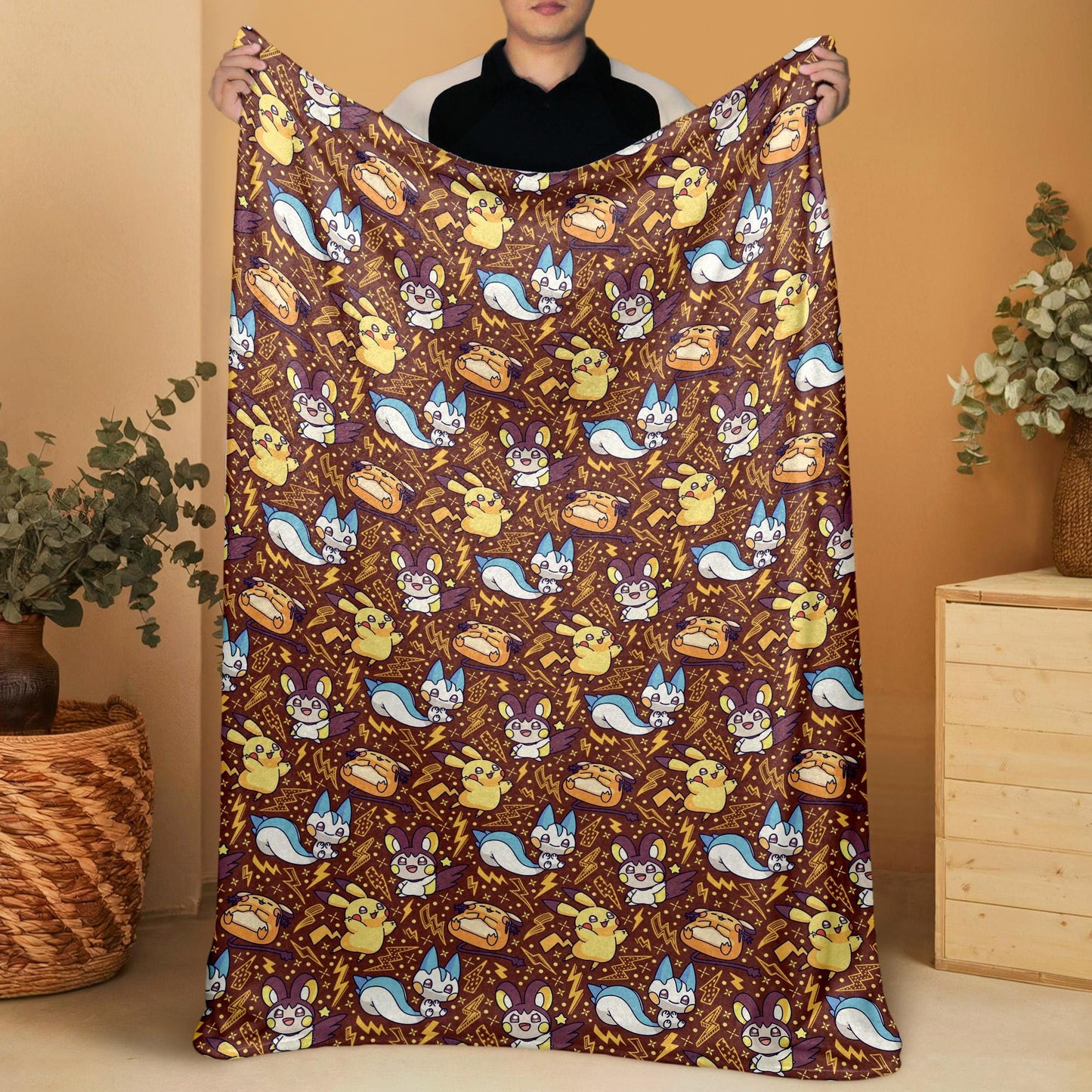 Pikachu Fleece Blanket Home Decor Pachirisu Blanket Throw Blanket Cute Baby Blanket Pikachu Blanket Gifts