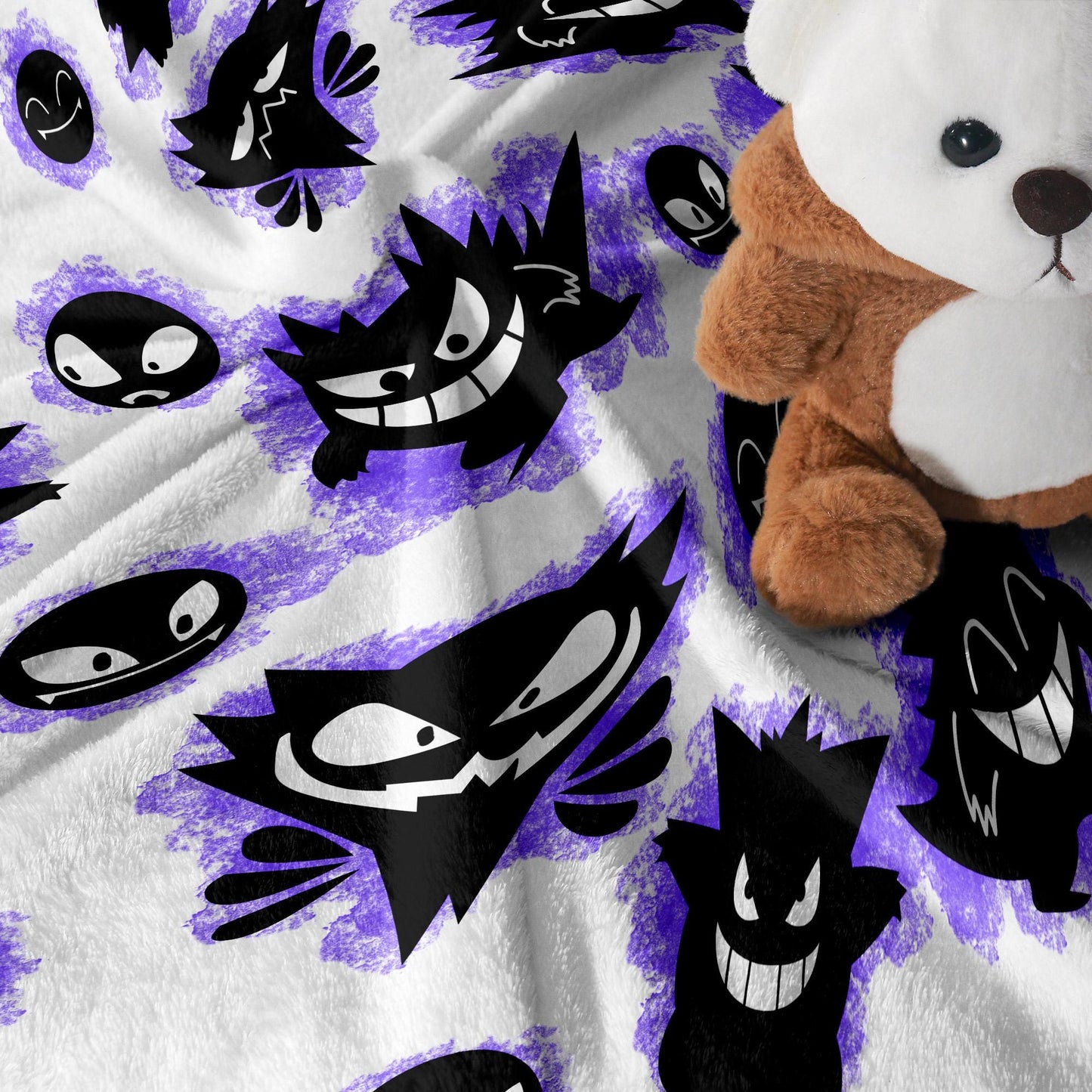 Gengar Fleece Blanket Home Decor Throw Blanket Cute Baby Blanket Gengar Blanket Gifts