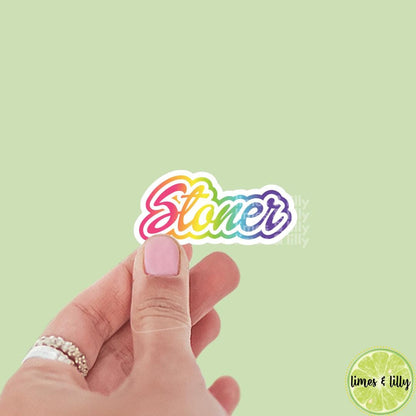 Stoner Rainbow 90s Font Vinyl Sticker | Kindle stickers | marijuana | 420 | weed smoker | cannibis