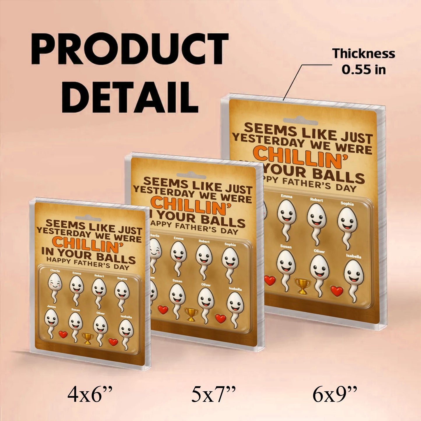 Custom Dad Acrylic Plaque Block, Customer Figure Personalized Acrylic Block Plaque, Father's Day Gift for Dad, Gift for Husband, Father, Dad