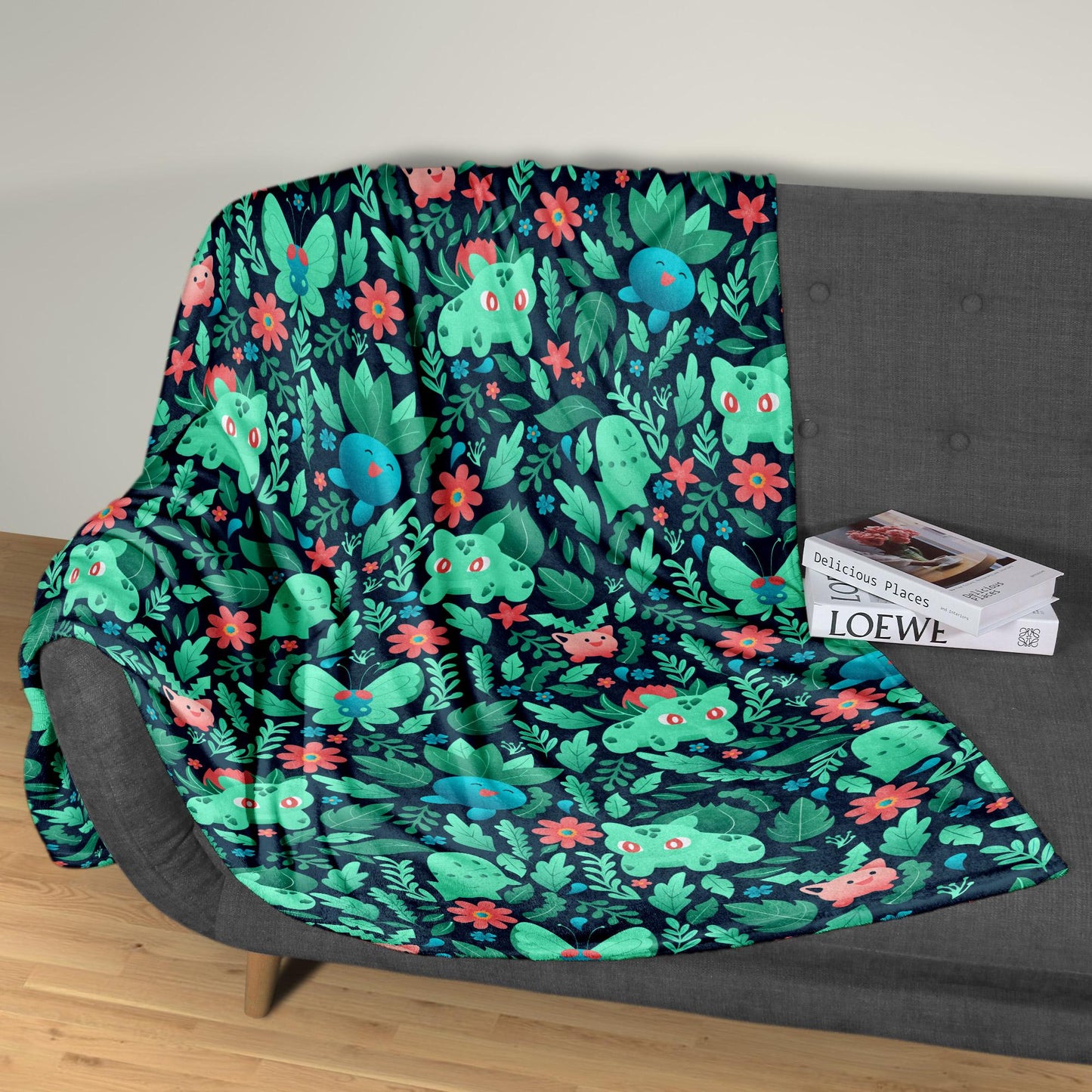 Bulbasaur Fleece Blanket Home Decor Oddish Blanket Throw Blanket Cute Baby Blanket Bulbasaur Blanket Gifts
