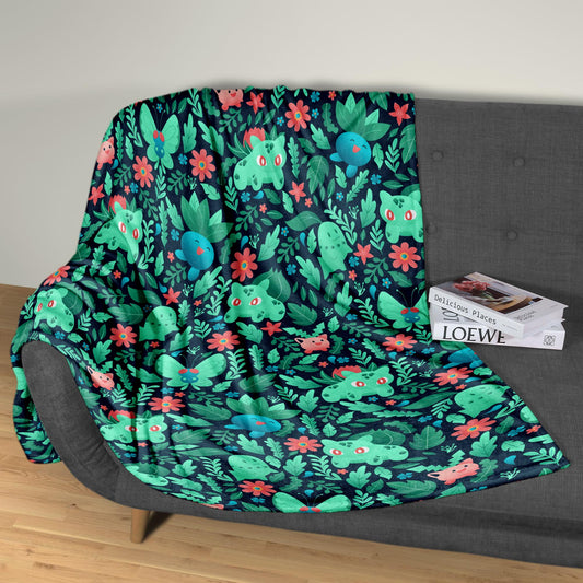 Bulbasaur Fleece Blanket Home Decor Oddish Blanket Throw Blanket Cute Baby Blanket Bulbasaur Blanket Gifts