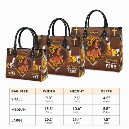 African American Faith Leather Bag Personalized, Customizable Sunflower Handbag, Inspirational Christian Handbag for African American Women