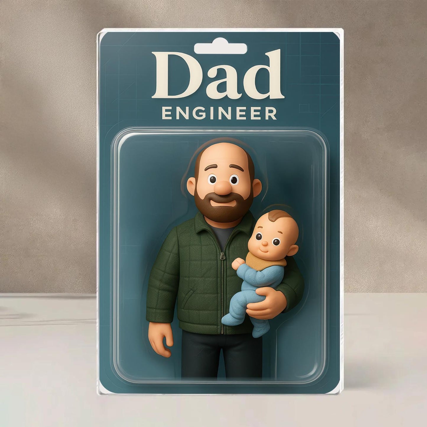 Custom Father's Day Gift For Dad, Personalized Photo Dad And Kids Action Figure Acrylic Block, Best Dad Ever Block Plaque, Gift For Husband