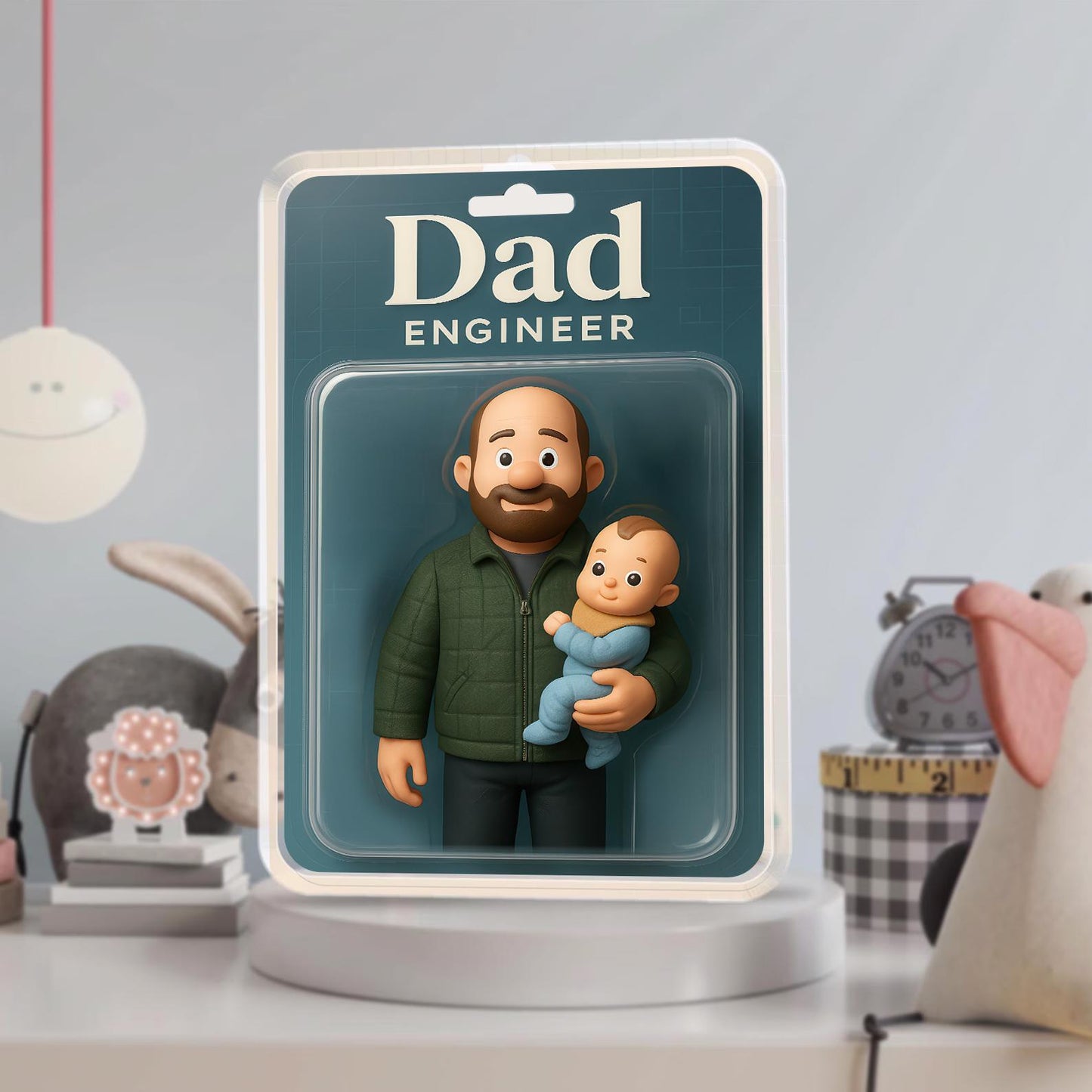 Custom Father's Day Gift For Dad, Personalized Photo Dad And Kids Action Figure Acrylic Block, Best Dad Ever Block Plaque, Gift For Husband
