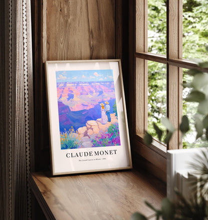 Grand Canyon Print: Claude Monet Style, Hiking Wall Art