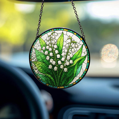 Stained Glass Lily Of The Valley Flower Suncatcher, May Birth Month Flower Suncatcher, Grandma Gift, Glass Suncatcher, Family Gift Idea