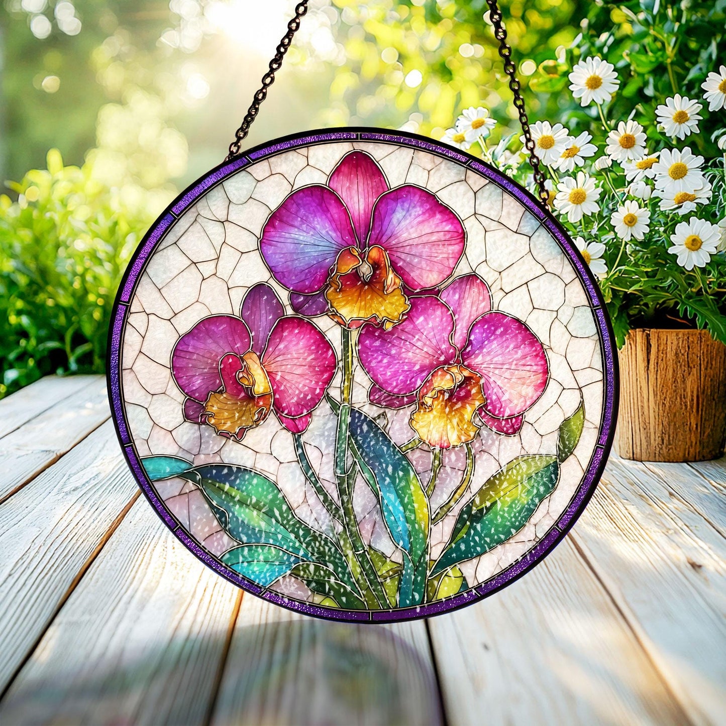 Orchid Flower Suncatcher, Floral Sun Catcher, Botanical Home Decor, Unique Gift for Nature Lovers, Flower Suncatcher
