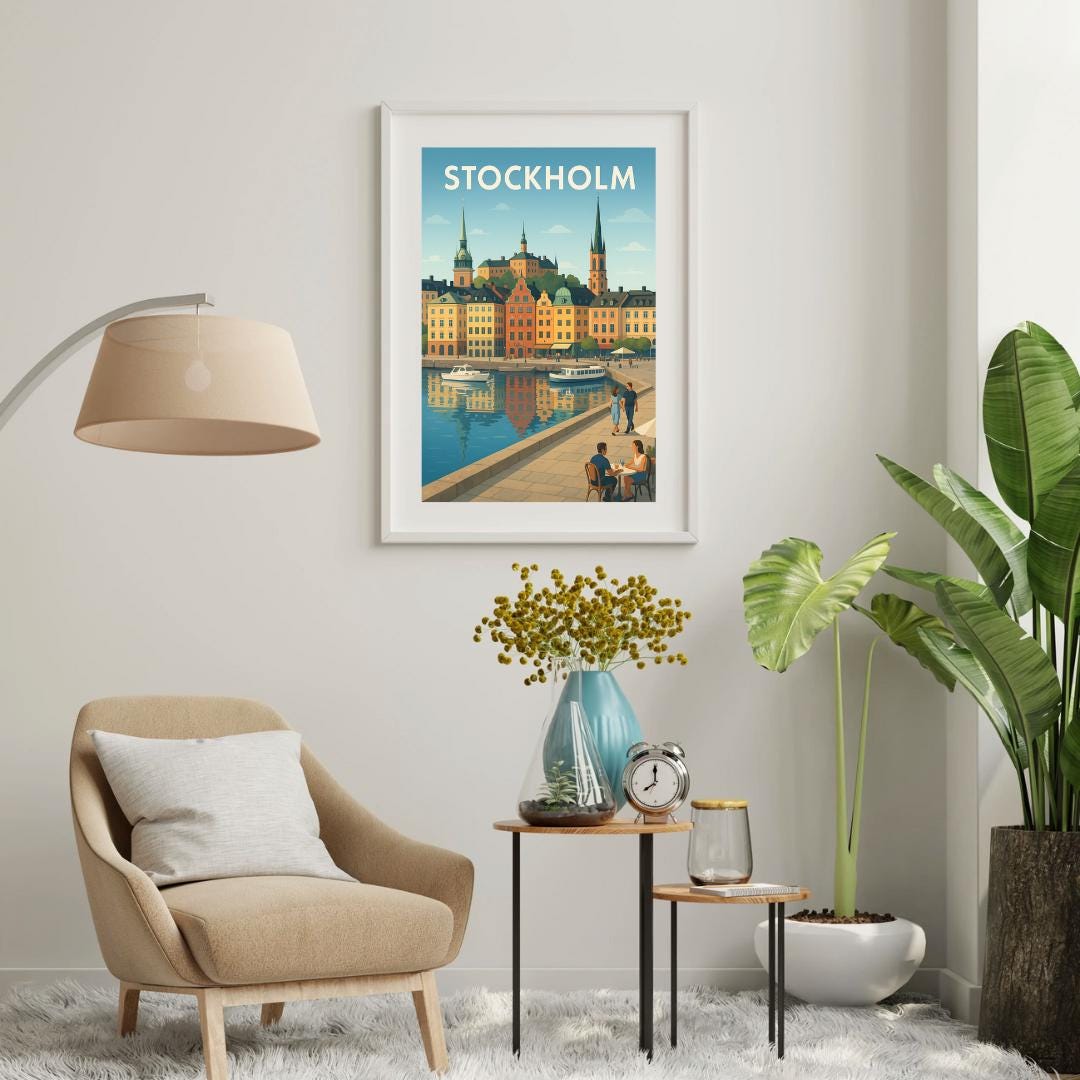 Stockholm Poster, Stockholm Wall Art, Sweden Wall Art, Stockholm Travel Print, Wedding Gift, Birthday Present, Travel Decor, Travel Wall Art